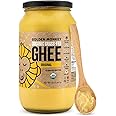 GOLDEN MONKEY Grass Fed Ghee Clarified Butter for Energy, Gut, and Immune Health Support – Organic Ghee Butter for Spread, Cooking, Baking, and Sauteing (32oz)