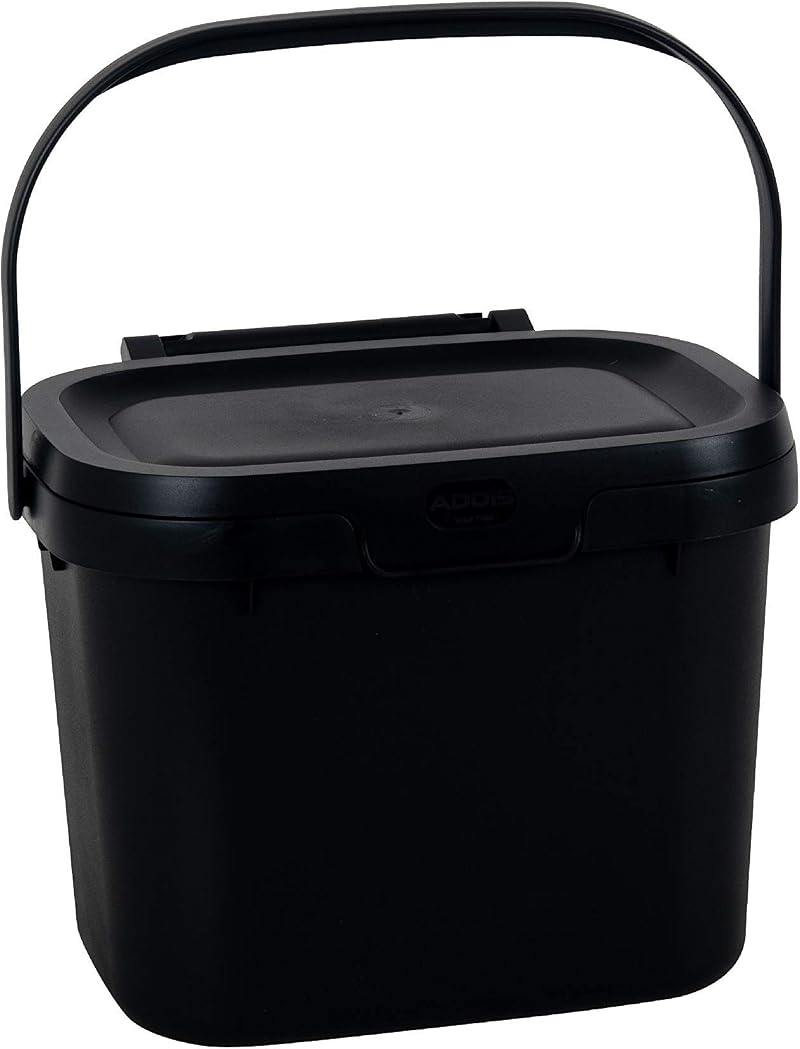 Addis Eco 100% Recycled Kitchen Caddy 4.5 Litre Black Compost Bin