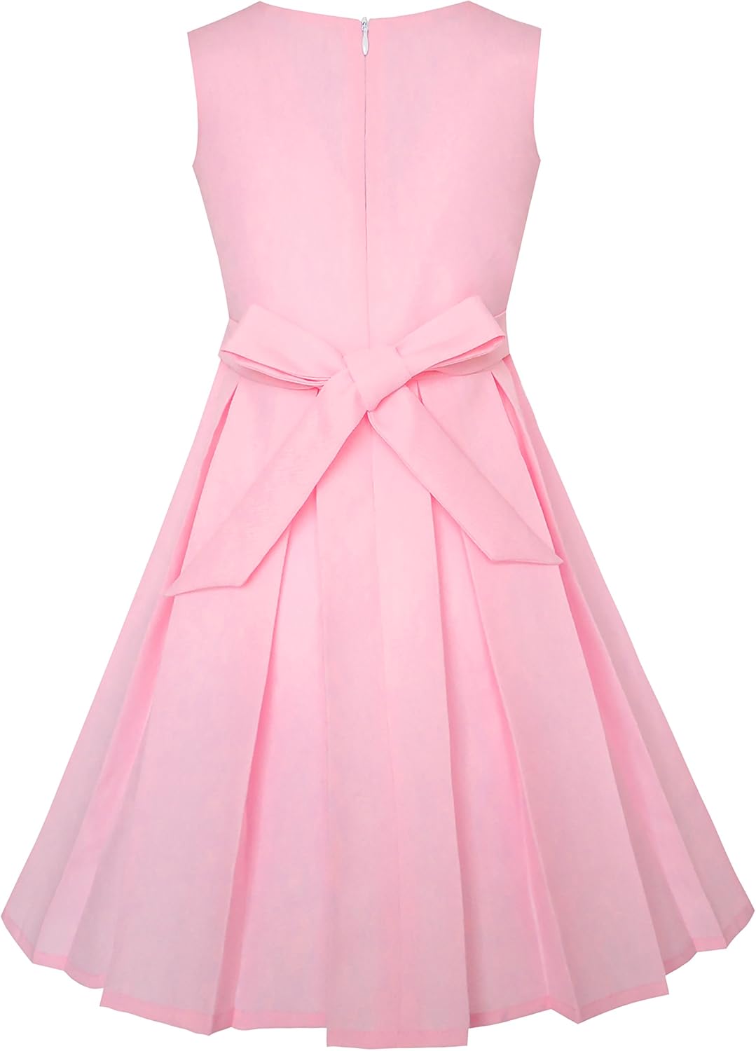 Sunny Fashion Girls Dress Color Block Contrast Bow Tie Everyday Party Size 4-14: Clothing