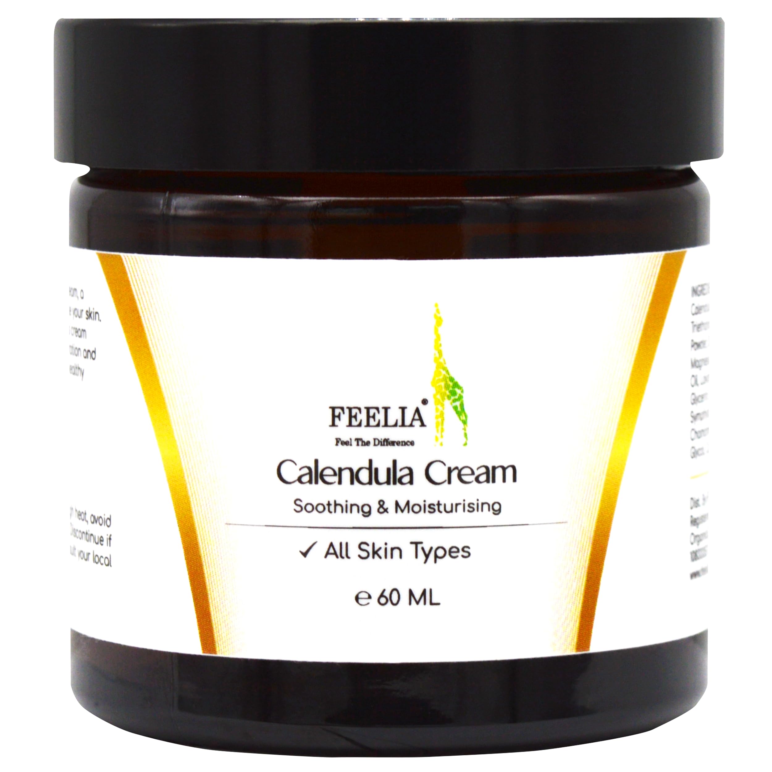 Feelia – Calendula Cream, Gentle, Soothing & Moisturizing, Comfortable for itchy, Dry, Sore, and Irritated Skin, and Reduces Irritation, It is Ideal For Sensitive or Reactive Skin, All Skin Types
