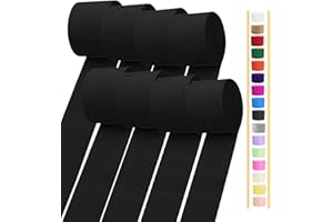 ODDODDY Black Crepe Paper Streamers 8 Rolls, Party Streamers for Birthday Wedding Baby Bridal Shower Decorations Halloween Christmas Craft Supplies (1.8 Inch x 82 Ft/Roll，656ft)