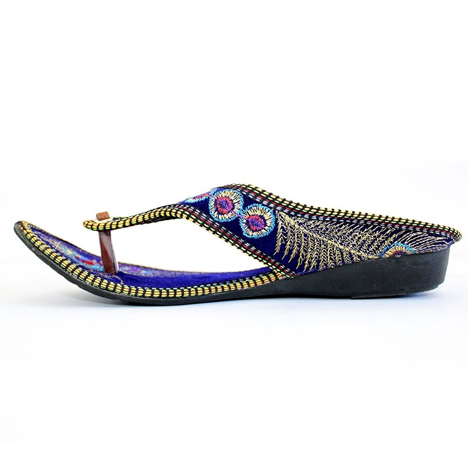 ar women girls partiwear hand embroidery round jaipuri sandal chappal 603