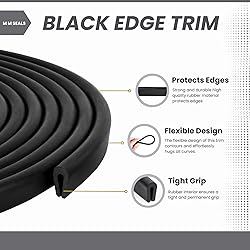 Black U Channel Edge Trim Rubber Seal EPDM