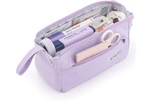 ANGOOBABY Large Capacity Pencil Case Durable Pen Pouch Portable Pencil Bag with Handle for School Teen Girl Boy Men Women Adults