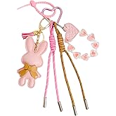 QTKJ Bag Charm, Keychain for Women, Hand-Woven Nylon Rope Key Chain, Aesthetic Keychain, Bag Accessories Charms for Handbag, Backpack(Style 217