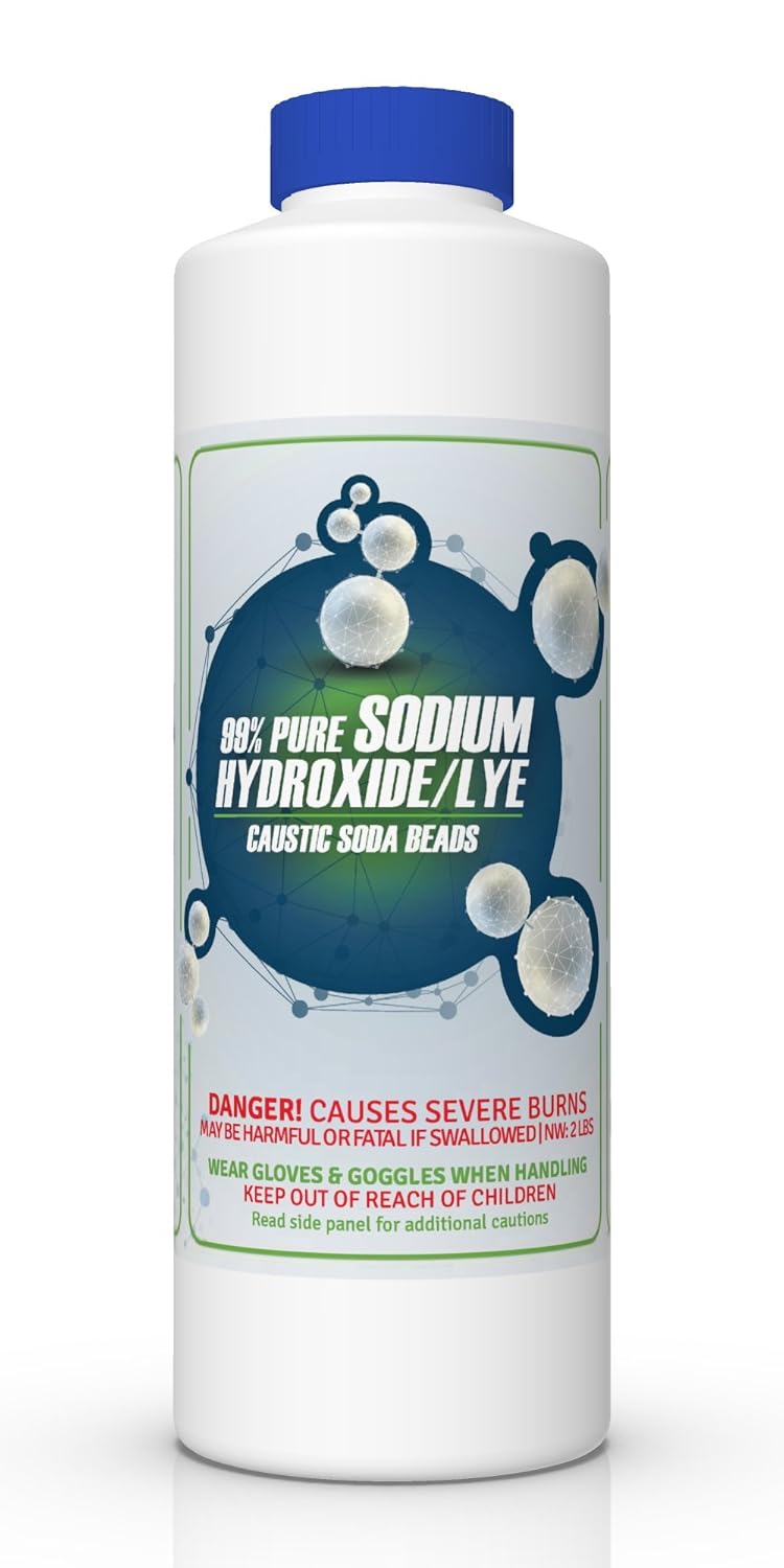 FDC 99% Pure Sodium Hydroxide/Pure Lye, 2 lb Jar