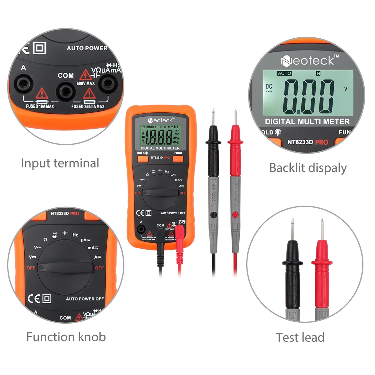 Neoteck Multimeter Auto Ranging Digital Multimeter Neoteck