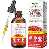 Cayenne Pepper Drops Supplement Liquid with Hawthorn Berry, Vitamin D3 K2, Beet Root Powder, Ceylon Cinnamon, Turmeric Curcumin, Gentle Formula, Easily Absorbed, 60ml