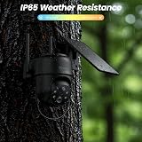 Cinnado Solar Security Camera Outdoor Wireless 2K PIR Night Vision 360 PTZ Black view 3