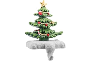 ehuoyan Christmas Stocking Holder with Glitter for Mantel Resin Stocking Hooks Fireplace Decor Sparkling Holiday Centerpiece Durable Indoor Christmas Gift