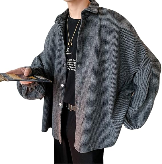 Amazon リングルー メンズ ジャケット カジュアルコート ストライプ トップス 紳士用 アウター ゆったり ドルマンアウター ヴィンテージ シャツ ジャケット テーラードコート ジャンパー 和式アウター カレッジ風 春 秋 冬 コート ジャケット 通販