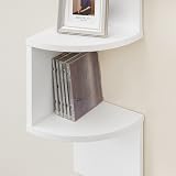 VASAGLE 5-Tier Corner Shelf Cloud White LBC72WT Modern Display Storage view 6