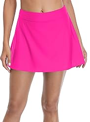 beautyin Swim Skirt Bottoms for Women Hot Pink