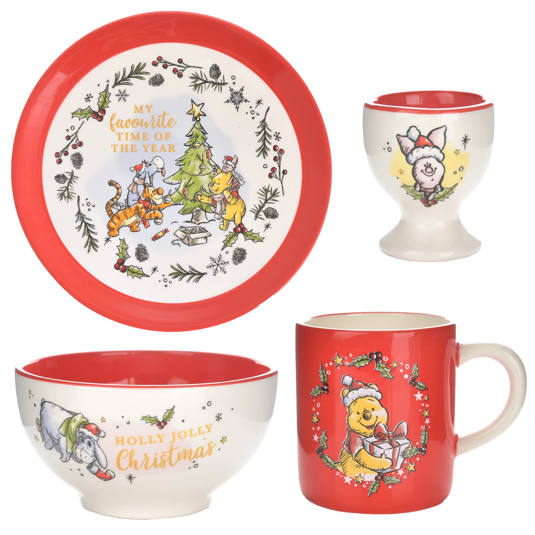 Widdop Disney Christmas Tableware/Dinner Set - Winnie the Pooh (XM9670)
