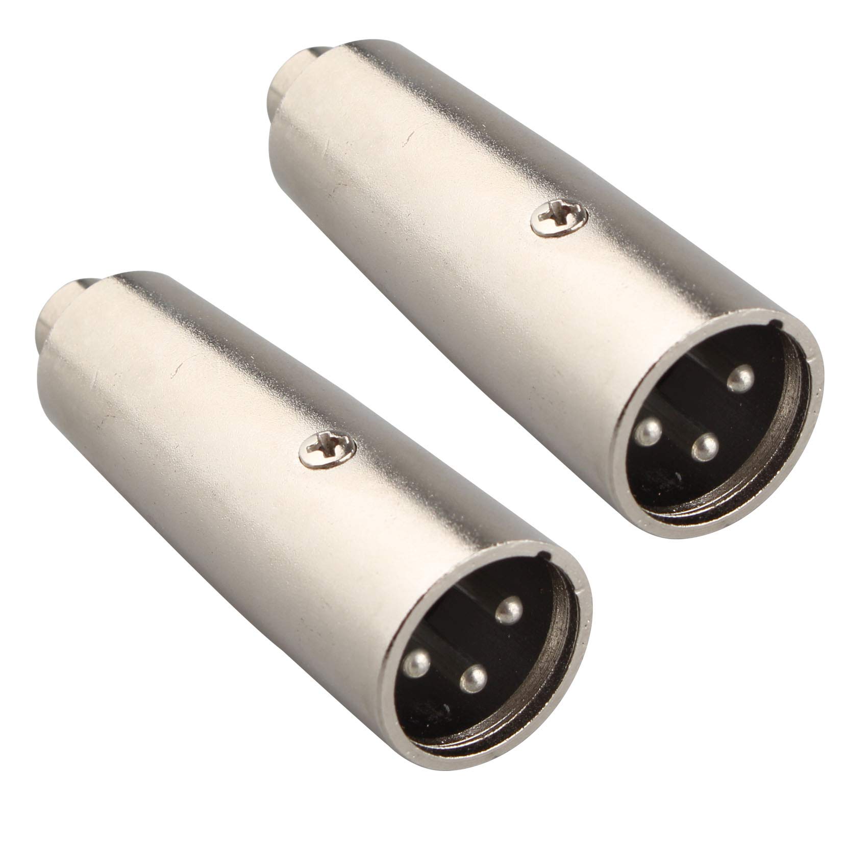 Jopto 2PCS XLR to RCA Adapter Microphone Adapter 3 Pin XLR Male to RCA Female Plug Professional Metal Plated Connector XLR to Phono Gender Changer Audio Connector Audio Cable Microphone Mic DJ Adapter
