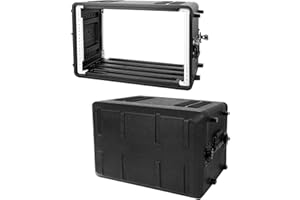 MUSCAB Pro-Audio PA DJ Flight Road Travel Mount - 6U Rack Case, Waterproof Hard Case with Customized Foam, Wireless Mic System Storage/Amp/Effect/Mixer