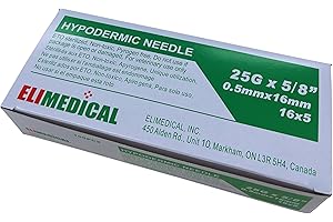 Elimedical Disposable Needle for Animal, Pet and Industrial Dispensing, 25G x 5/8", 100pcs/box NDL2516