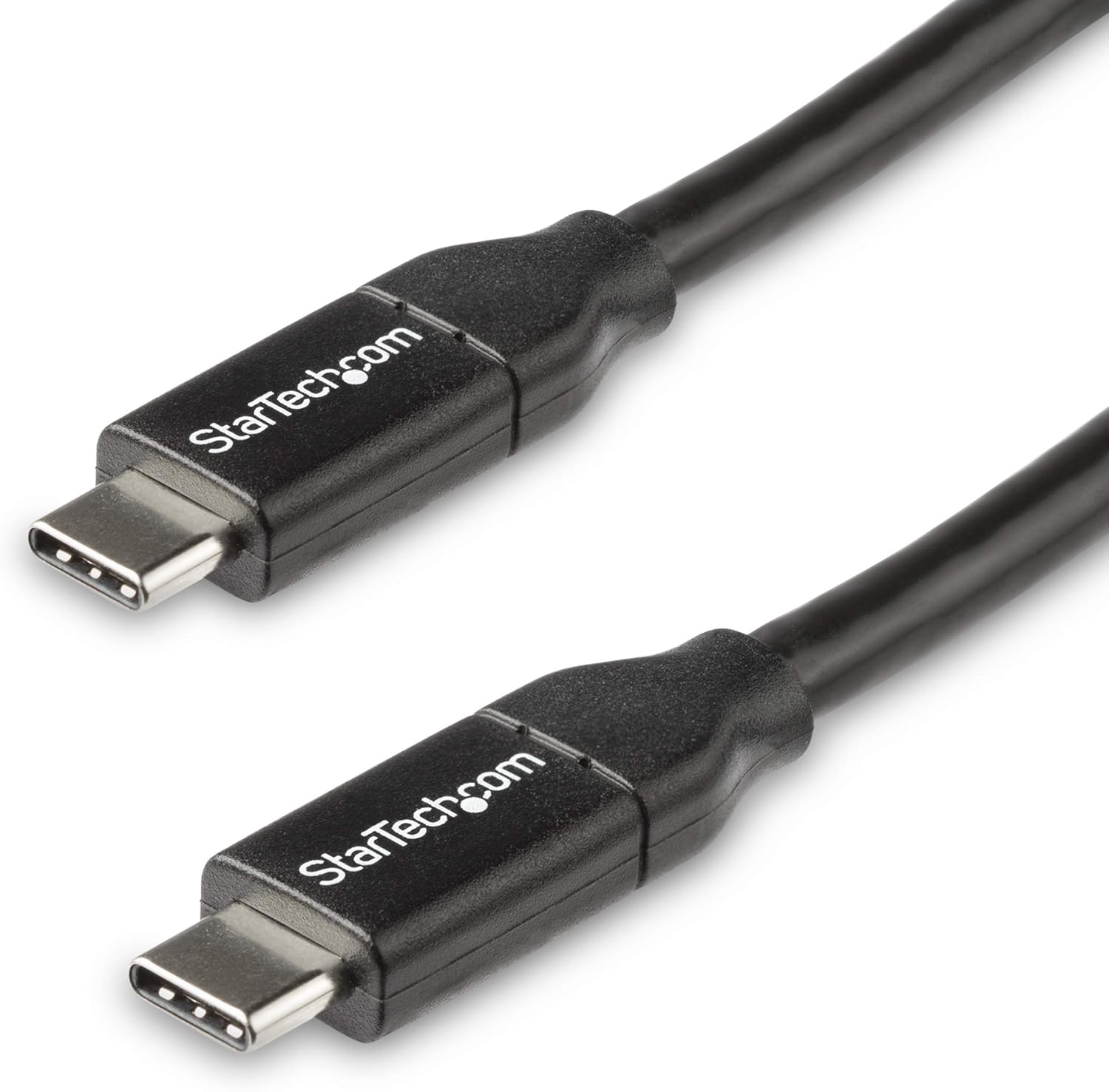 StarTech.com USB C to USB C Cable, 1.5 ft / 0.5m, 5A PD, White, USB 2.0, USB-IF Certified, USB Type C Cable