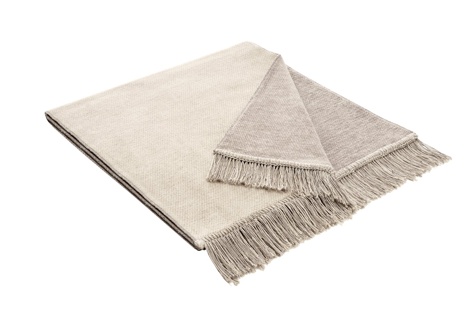 Bocasa Biederlack Cotton Cover Blanket Throw, 50x200 cm Nature, Salt & Pepper Beige