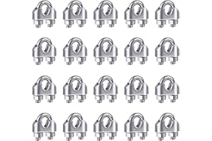 YAMASO 20PCS 1/16 Inches M2 Stainless Steel Wire Rope Cable Clip Clamp