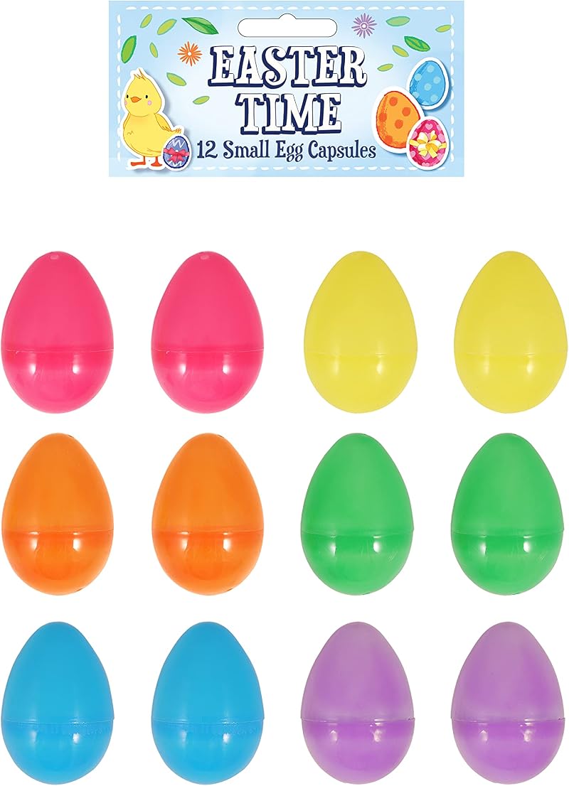 Henbrandt 48 Colourful Fillable Plastic Easter Eggs for Egg Hunt