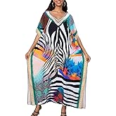 Kaftan Dresses for Women Side Split Caftan Bathing Suit Cover Up Casual Long Beach Loungewear Dress