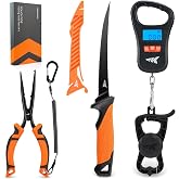 KastKing ToughTide 5pc Fishing Tool Kit, Fishing Gear and Gifts for Men | Rechargeable 65 lb Digital Fish Scale with Lip Grip &amp; Tape Measure, Fillet Knife with Sheath &amp; Sharpener, Fishing Pliers