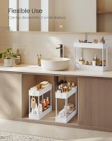 SONGMICS 3-Tier Storage Trolley with Wheels Cloud White KSC007W01 14.4 x 42 x view 5