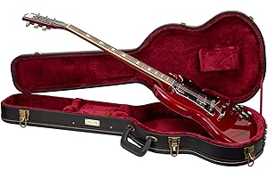 Crossrock SG Electric Guitar Case -Vintage Hardware, Sponge Lining, Metal Feet, Storage Space-Black (CRW520SGBK)