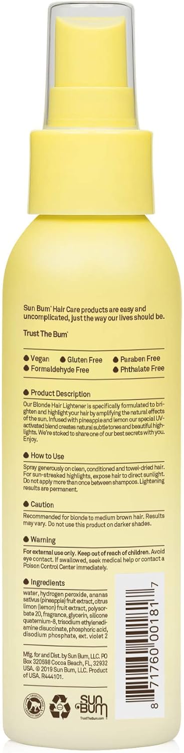 Sun Bum Blonde Formula Hair Lightener, 4oz Spray Bottle, Hair Highlighting Spray, Clear, 118.3 ml (Pack of 1) - Image 3