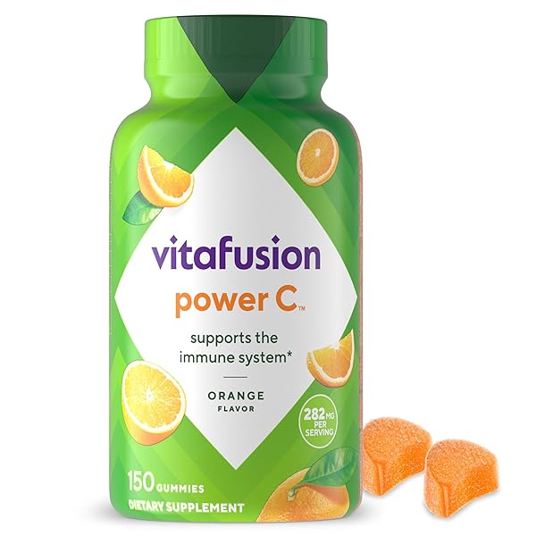 VITAFUSION POWER C VITAMIN C GUMMIES FOR IMMUNE SUPPORT, ORANGE FLAVORED, 282 MG VITAMIN C, AMERICA’S NUMBER 1 GUMMY VITAMIN BRAND, 50 DAY SUPPLY, 150 COUNT