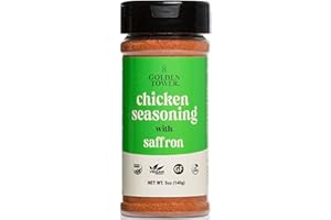 Chicken Seasoning with Saffron - 100% Natural Herbs and Spices, Poultry Seasoning, Non-GMO, No-MSG, Gluten Free, Natural Ingredients by Golden Tower - 5oz Pack - 140g