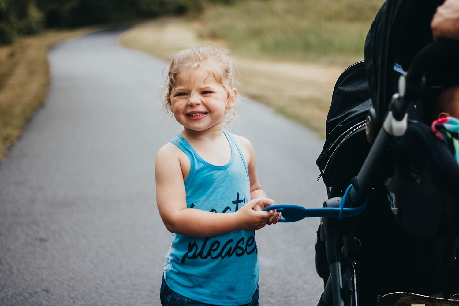 tag along stroller handle