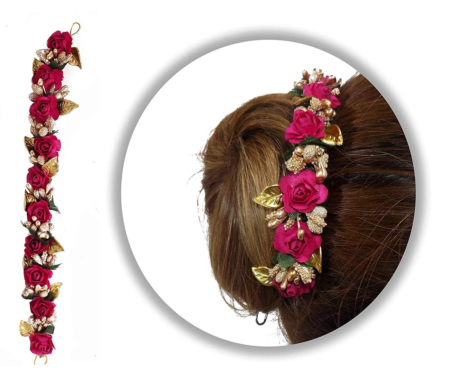 Buy Glan Beautiful Traditional Flower Hair Gajra For Hair Bun