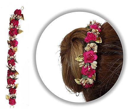 Buy Glan Beautiful Traditional Flower Hair Gajra For Hair Bun