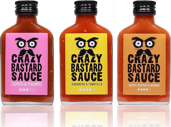 Amazon Crazy Bastard Sauceドイツ産激辛ソース 100ml 3瓶 1万 2 5万と3万shu 多数受賞歴 Crazy Bastard Sauce ホットソース チリソース 通販