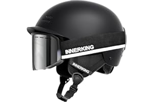 InnerKing Ski Helmet and Goggles Set for Men and Women, Durable ABS Snowboard Helmet, Adjustable Windproof Shockproof Snow Sports Helmet for Skiing
