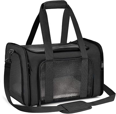 Qlfyuu Cat Carrier Dog Carrier Portable Soft Sided Airline Approved Large