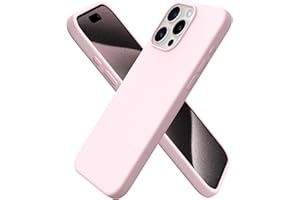 ORNARTO Compatible with iPhone 15 Pro Max Case 6.7", Slim Liquid Silicone 3 Layers Soft Gel Rubber Shockproof Protective Phone Case with Anti-Scratch Microfiber Lining-Chalk Pink