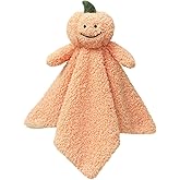 Doindute Baby Orange Pumpkin Soft Stuffed Animal Security Blanket, Plush Pumpkin Character Lovey Blanket, Baby Shower/Nursery Gift, Newborn Infant Toddler Snuggle Blankie for Boys Girls, 14 Inches