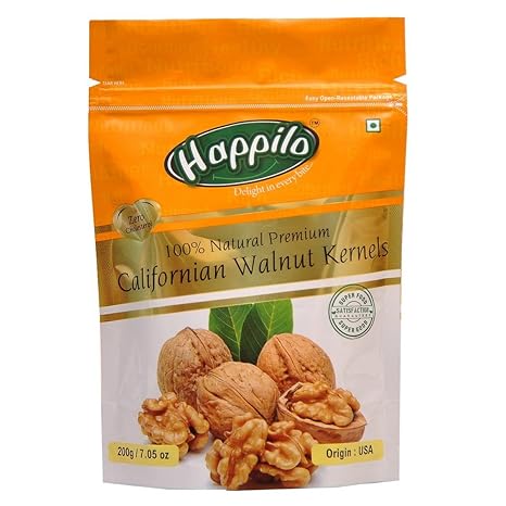 Happilo Premium 100% Natural Californian Walnut Kernels, 200g