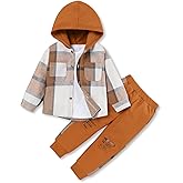FoWear 3Pcs Toddler Boy Clothes Long Sleeve Hoodie with Solid Color Top and Casual Sweatpants Boys Fall Winter Outfits 2-6T