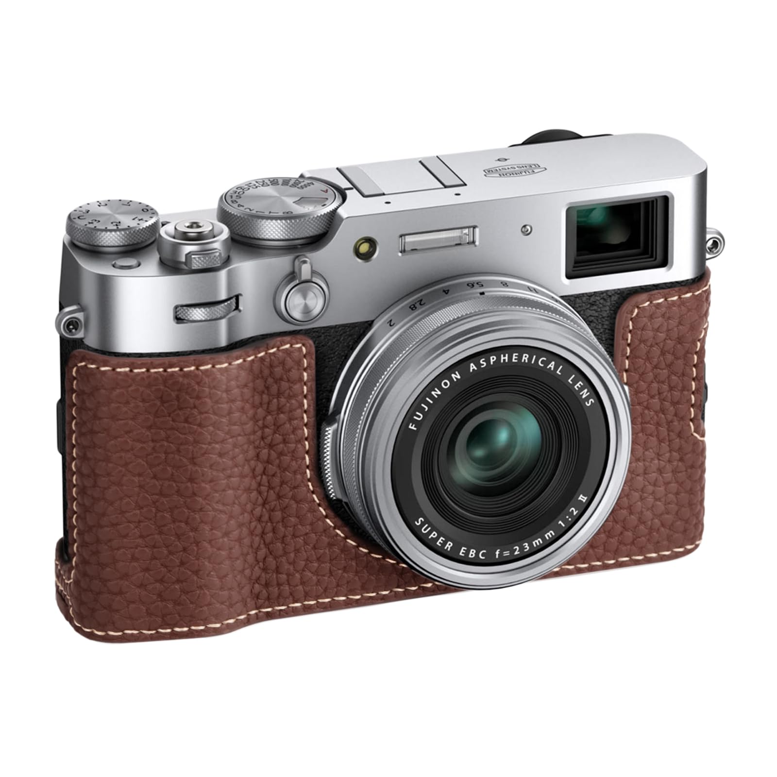 VOVMOEYA X100VI Case,PU Leather Camera Half Case Compatible with Fujifilm X100VI Digital Camera - Brown