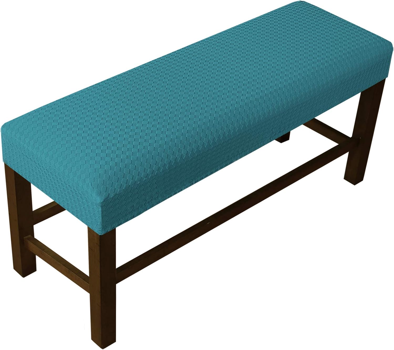 Stretch Bench Covers for Living Room Stretch Spandex Bench Slipcover Rectangle Removable Washable Bench Furniture Seat Protector (Medium, Peacock Blue)
