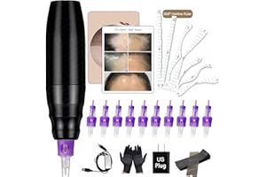 Guapa Professional SMP & Hairline Training Kit: Adjustable Scalp Tattoo Pen, Male & Female Practice Skins, Hairline Ruler, SM