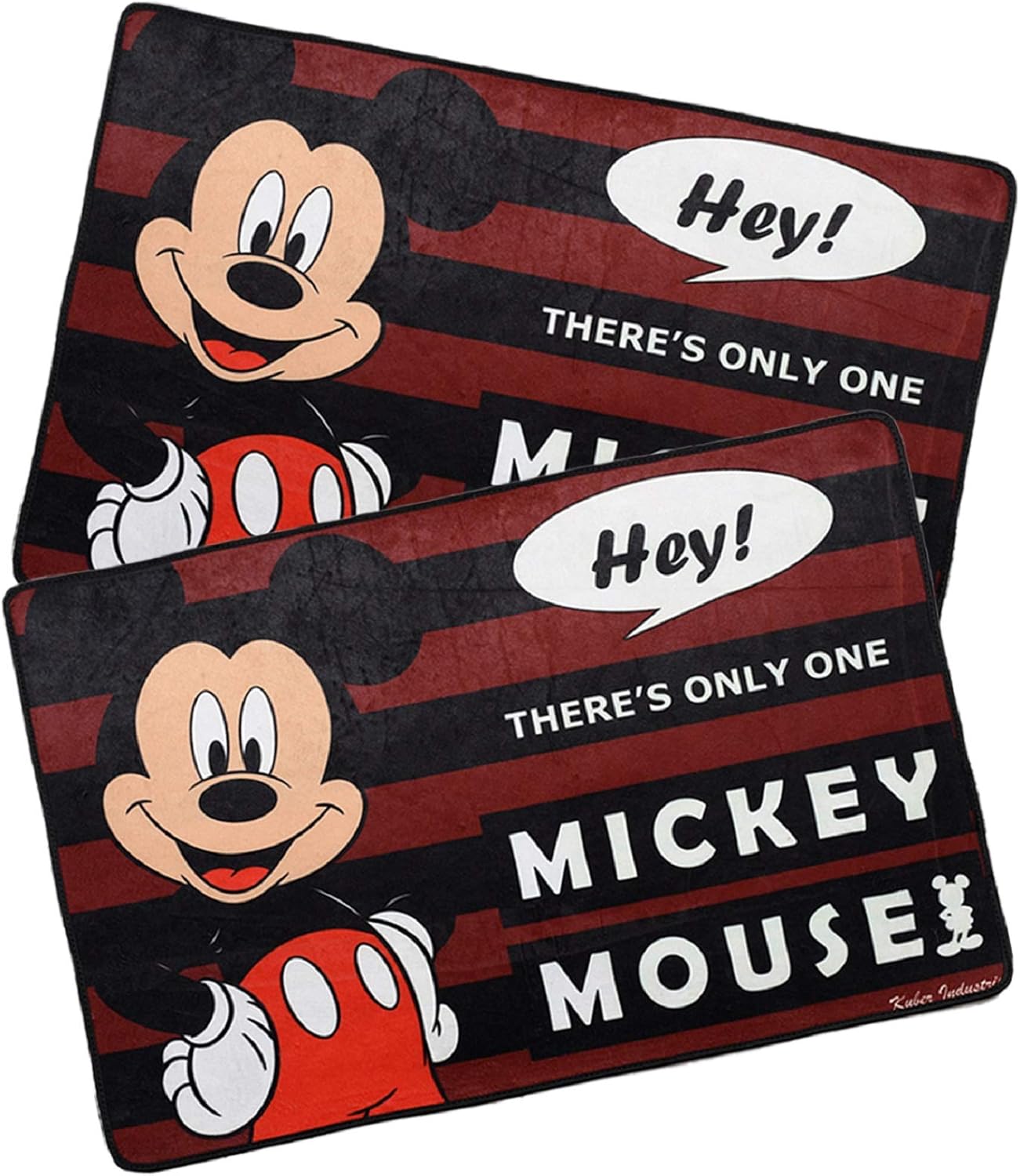 Kuber Industries Disney Mickey Mouse 2 Pieces Anti Slip Door Mat 23"x15