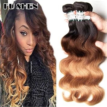 Fu Shen Ombre Brazilian Body Wave Bundles Weave Short 10 Inch 50g
