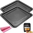 HEISENLIN Drip Pan for Instant Vortex Plus Air Fryer, 2 PCS Upgraded Rectangular Nonstick Oil Drip Tray Pan for Instant Vortex Pro Innsky Chefman PowerXL and More Air Fryer, Dishwasher Safe