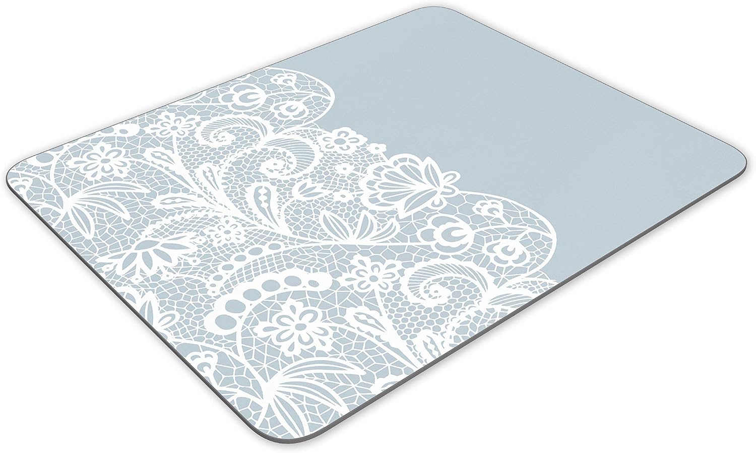 Grey Floral Lace Doily Mouse Mat Pad - Gran Mum Design Computer Fun #15107, Multicolor - Image 4
