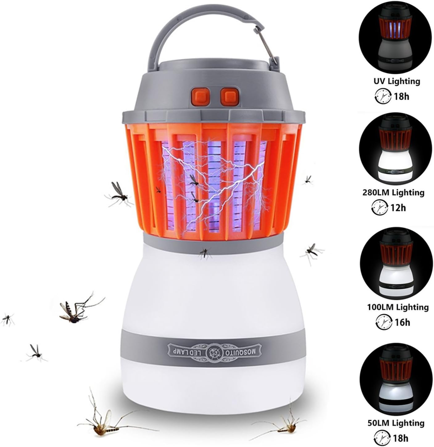 Fly Partner Mosquito Killer Camping Lamp, 2 in 1 Electronic Insect Killer Light via USB Charging, 2200mAh Rechargeable & PortableIP67 Waterproof, for Indoor & Outdoors, Home & Traveling